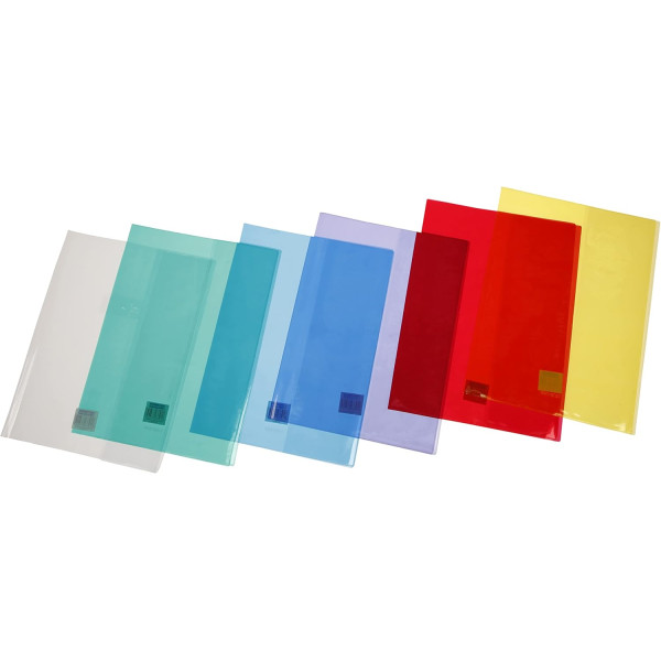 Protège cahier - A4 - 21x29,7cm - Transparent - Avec porte étiquette