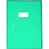 Protège cahier - A4 - 21x29,7cm - Vert transparent - Avec porte étiquette