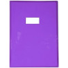 photo - Protège cahier - A4 - 21x29,7cm - Mauve transparent - Avec porte étiquette