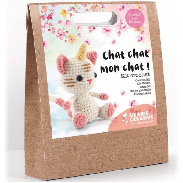 photo-Kit créatif - Crochet - Chat chat, mon chat - Accessoires inclus - Graine créative