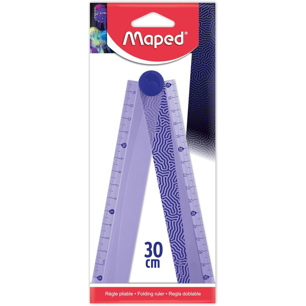 Règle - 15 et 30 cm - Pliable - Plastique - Avec décor - Scolaire - Maped