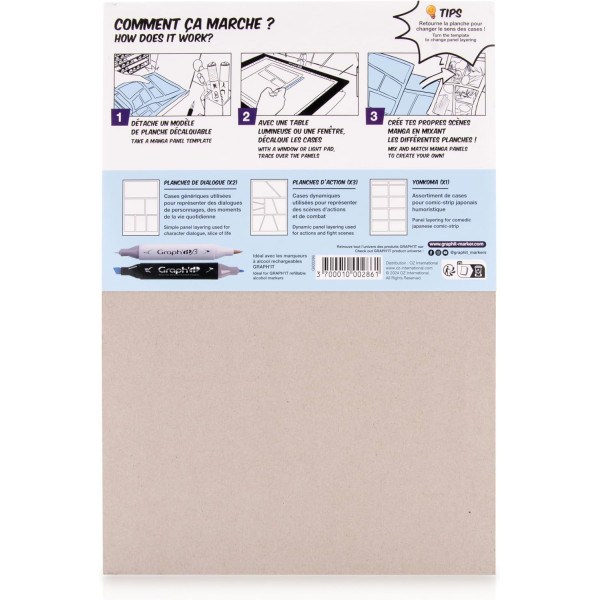 Bloc dessin - Pour marqueurs à alcool - A4 - 25 feuilles - 300g - Manga - Graph'it