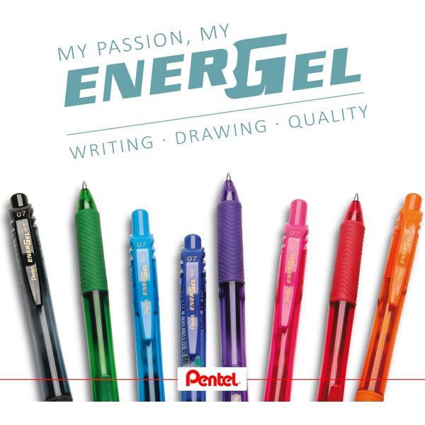 Stylo Energel - Pointe moyenne - 0,7mm - Orange - Pentel