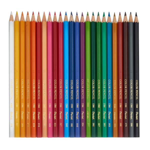 24 crayons de couleur - Coloriage - Corps en bois - Loisirs créatifs - Pentel Arts