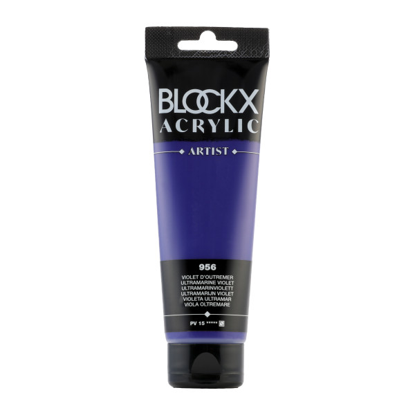 photo-ACRYPeinture acrylique - Violet outremer - 956 - BLOCKX Artist - Qualité beaux-arts - Tube 120ml