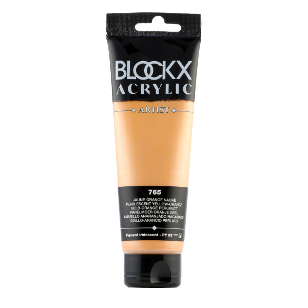 photo-Peinture acrylique - Jaune orange nacré - 765 - BLOCKX Artist - Qualité beaux-arts - Tube 120ml