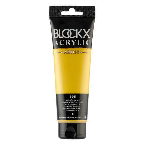 photo-Peinture acrylique - Jaune nacré - 795 - BLOCKX Artist - Qualité beaux-arts - Tube 120ml