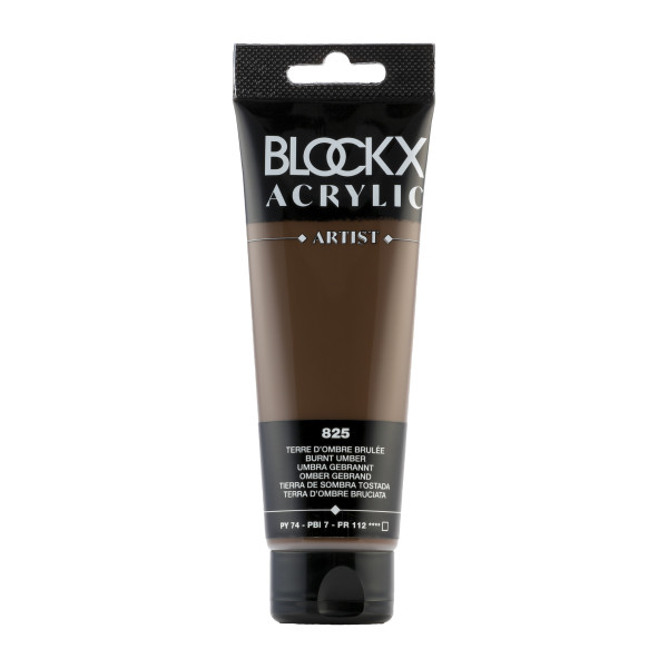 photo-Peinture acrylique - Terre ombre brûlée - 825 - BLOCKX Artist - Qualité beaux-arts - Tube 120ml