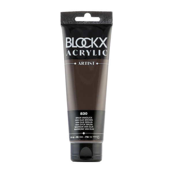photo-Peinture acrylique - Brun Vandjick - 830 - BLOCKX Artist - Qualité beaux-arts - Tube 120ml