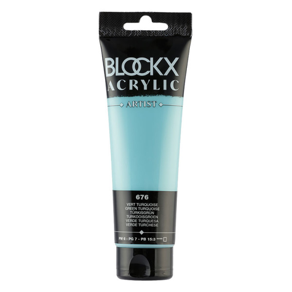photo-Peinture acrylique - Vert turquoise - 676 - BLOCKX Artist - Qualité beaux-arts - Tube 120ml