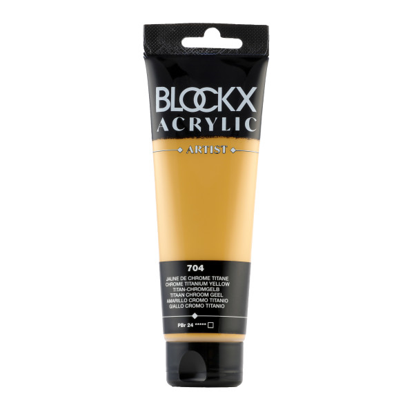 photo-Peinture acrylique - Jaune chrome titane - 704 - BLOCKX Artist - Qualité beaux-arts - Tube 120ml