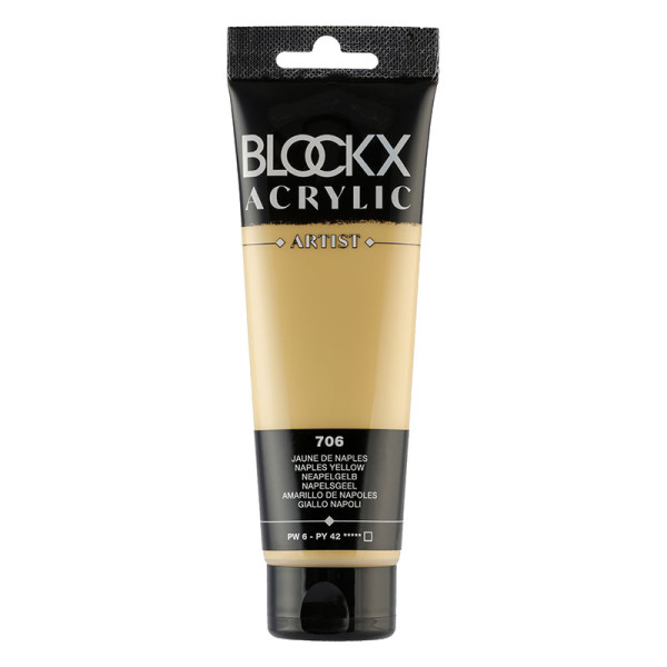 photo-Peinture acrylique - Jaune de Naples - 706 - BLOCKX Artist - Qualité beaux-arts - Tube 120ml