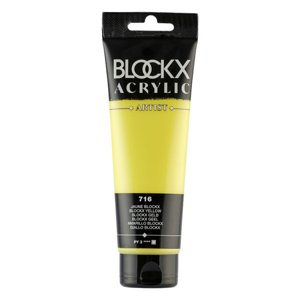 photo-Peinture acrylique - Jaune BLOCKX - 716 - BLOCKX Artist - Qualité beaux-arts - Tube 120ml