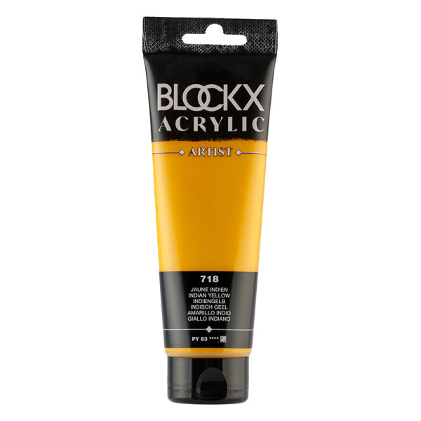 photo-Peinture acrylique - Jaune indien - 718 - BLOCKX Artist - Qualité beaux-arts - Tube 120ml