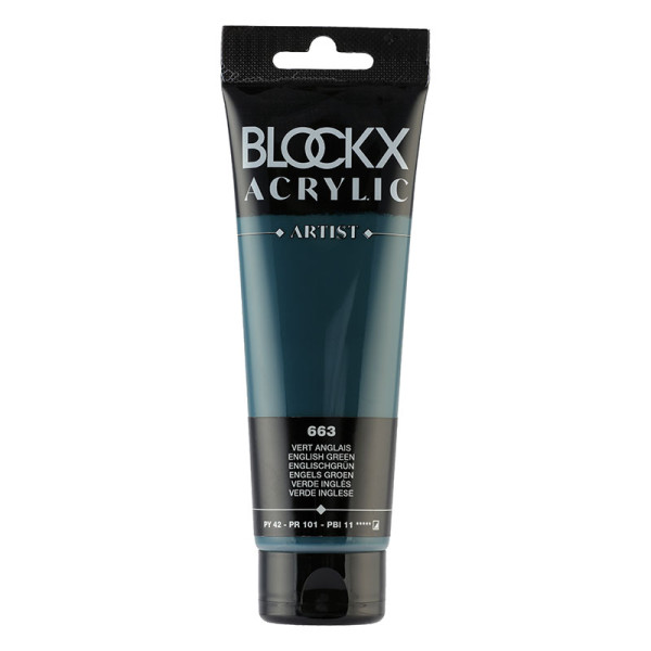 photo-Peinture acrylique - Vert Anglais - 663 - BLOCKX Artist - Qualité beaux-arts - Tube 120ml