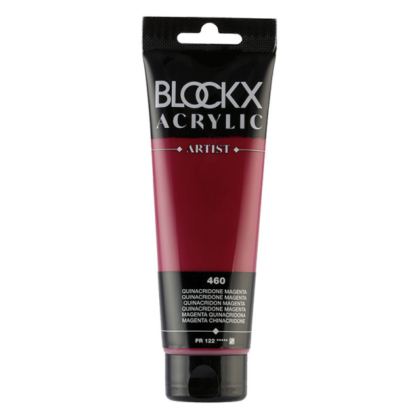 photo-Peinture acrylique - Quinacridone magenta - 460 - BLOCKX Artist - Qualité beaux-arts - Tube 120ml
