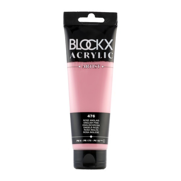 photo-Peinture acrylique - Rose Anglais - 476 - BLOCKX Artist - Qualité beaux-arts - Tube 120ml