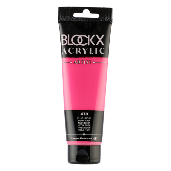 photo-Peinture acrylique - Rose fluo - 478 - BLOCKX Artist - Qualité beaux-arts - Tube 120ml