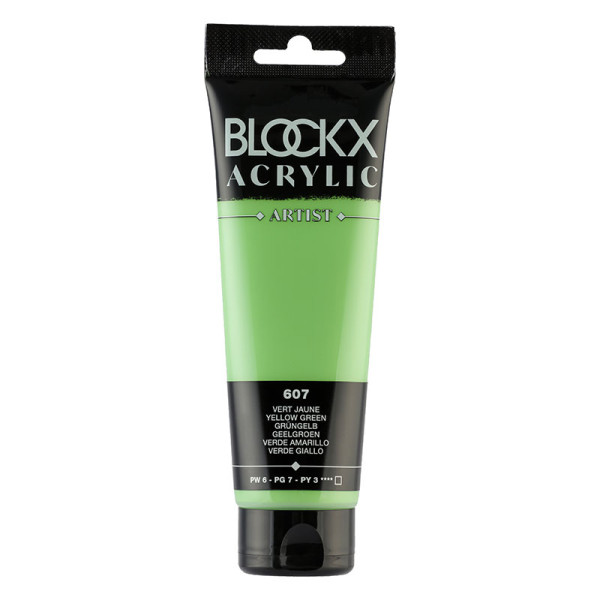 photo-Peinture acrylique - Vert jaune - 607 - BLOCKX Artist - Qualité beaux-arts - Tube 120ml