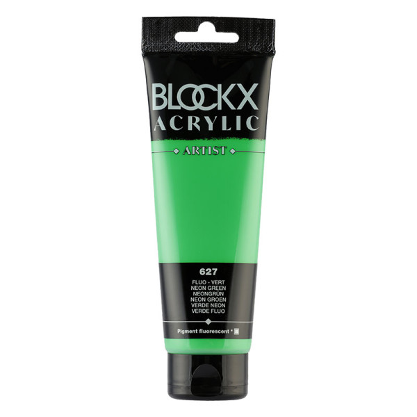 photo-Peinture acrylique - Vert fluo - 627 - BLOCKX Artist - Qualité beaux-arts - Tube 120ml