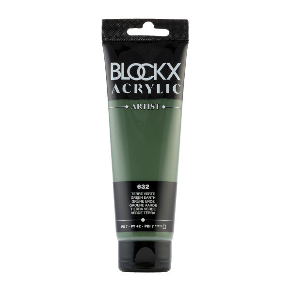 photo-Peinture acrylique - Terre verte - 632 - BLOCKX Artist - Qualité beaux-arts - Tube 120ml