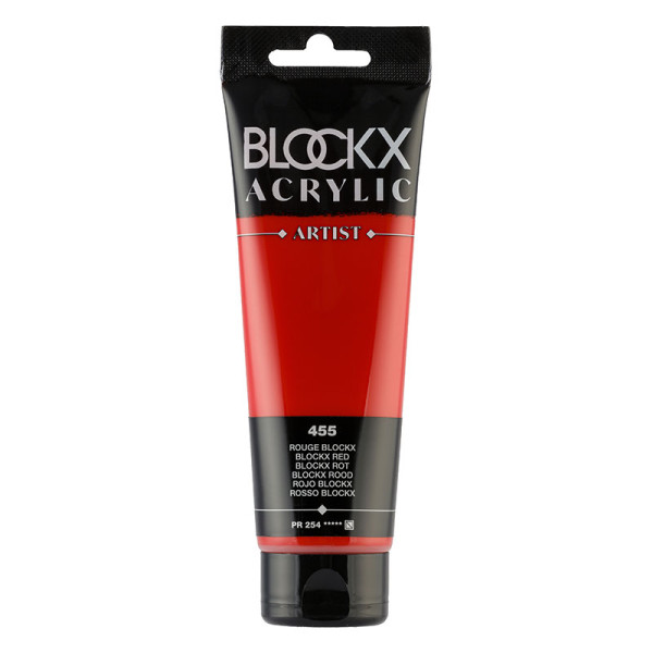 photo-Peinture acrylique - Rouge Blockx - 455 - BLOCKX Artist - Qualité beaux-arts - Tube 120ml