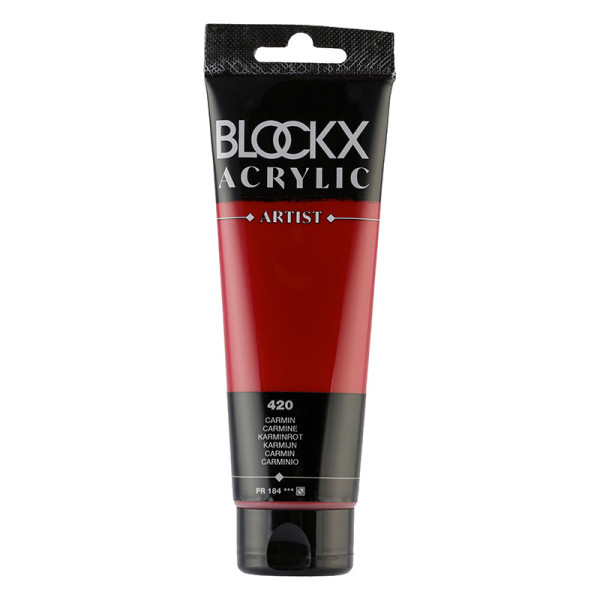 photo-Peinture acrylique - Carmin - 420 - BLOCKX Artist - Qualité beaux-arts - Tube 120ml