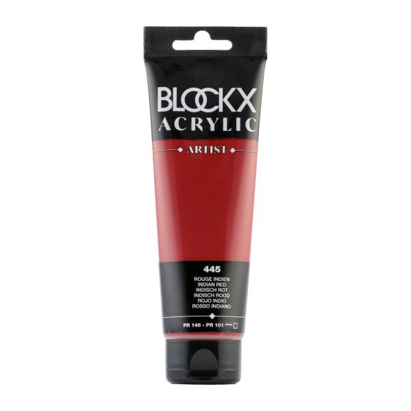photo-Peinture acrylique - Rouge indien - 445 - BLOCKX Artist - Qualité beaux-arts - Tube 120ml