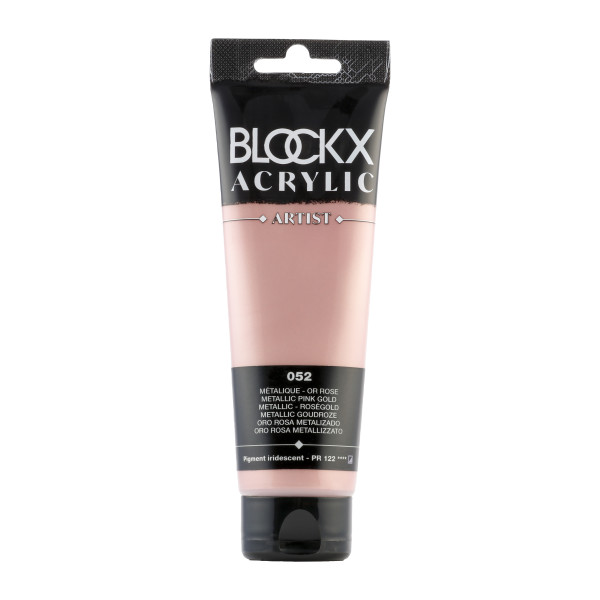 photo-Peinture acrylique - Or rose - 052 - BLOCKX Artist - Qualité beaux-arts - Tube 120ml