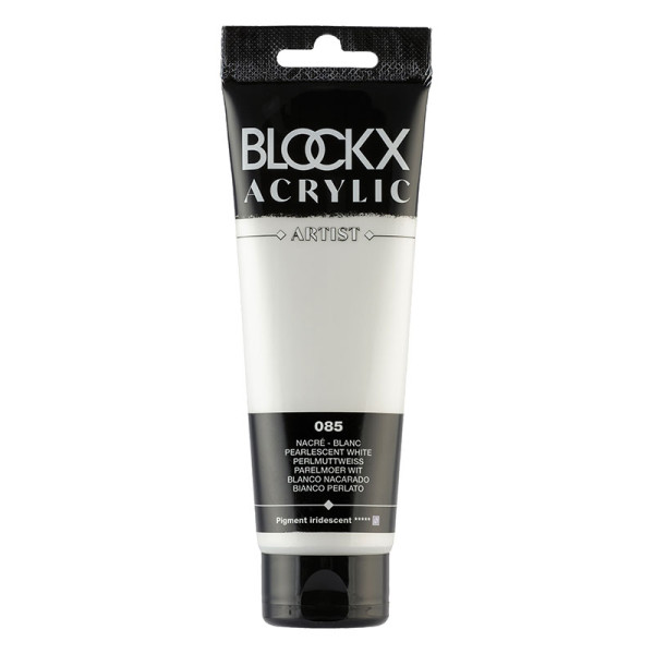 photo-Peinture acrylique - Blanc nacré - 085 - BLOCKX Artist - Qualité beaux-arts - Tube 120ml