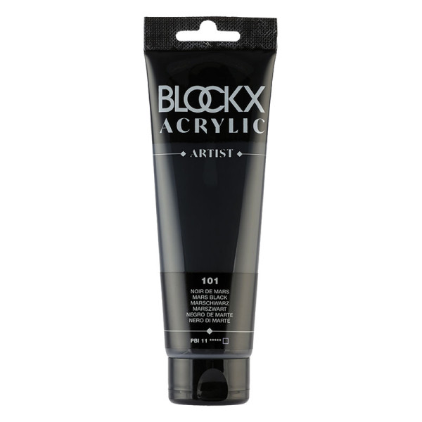 photo-Peinture acrylique - Noir de Mars - 101 - BLOCKX Artist - Qualité beaux-arts - Tube 120ml