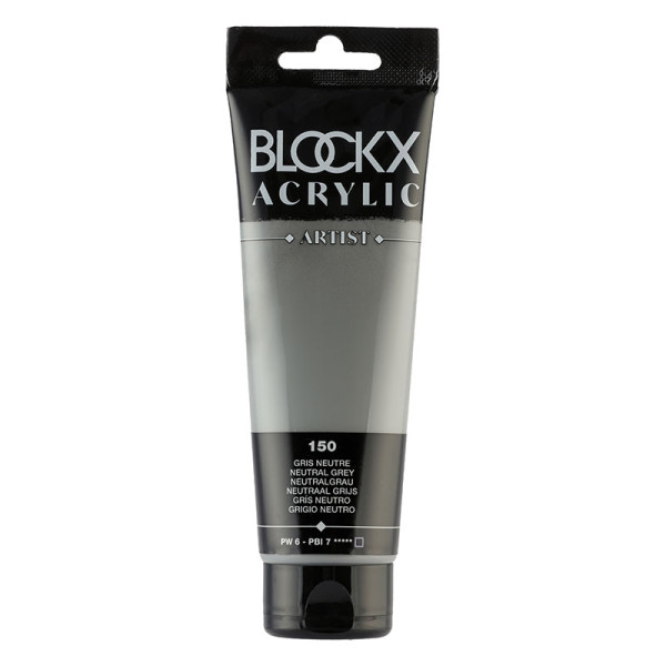 photo-Peinture acrylique - Gris neutre - 150 - BLOCKX Artist - Qualité beaux-arts - Tube 120ml