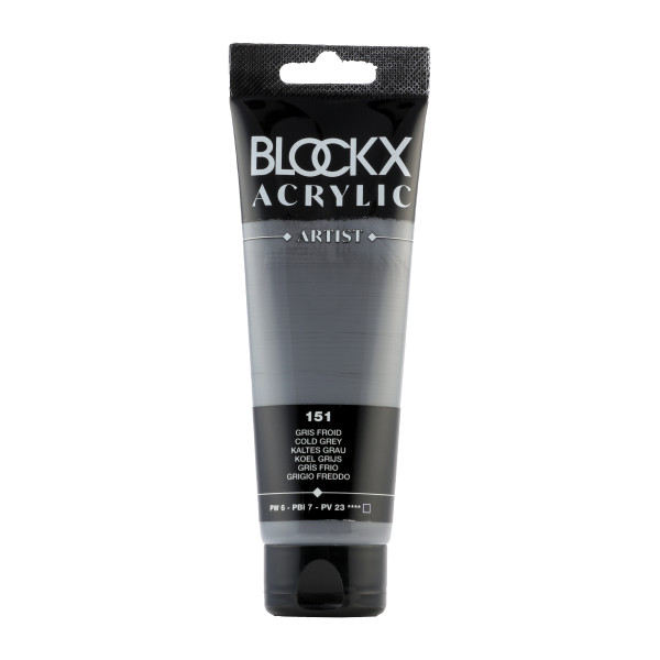 photo-Peinture acrylique - Gris froid - 151 - BLOCKX Artist - Qualité beaux-arts - Tube 120ml