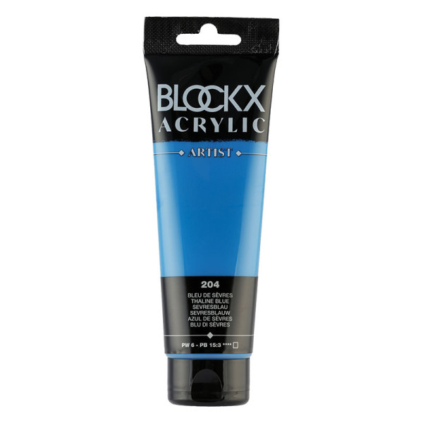 photo-Peinture acrylique - Bleu de Sèvres - 204 - BLOCKX Artist - Qualité beaux-arts - Tube 120ml