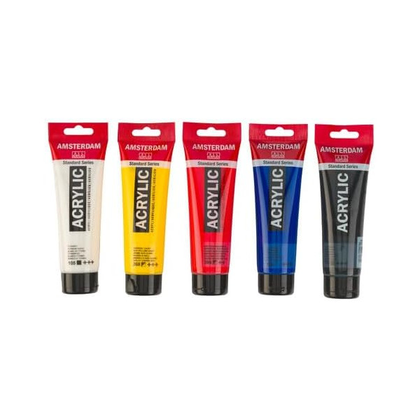 Set peinture acrylique de 5 tubes - Pour mélange - Amsterdam