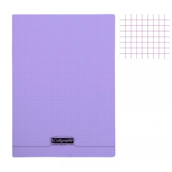 photo - Cahier - A4 (21x29,7cm) - Petits carreaux - 96 pages - Polypro - Violet