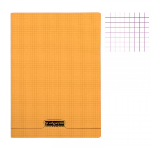 photo - Cahier - A4 (21x29,7cm) - Petits carreaux - 96 pages - Polypro - Orange