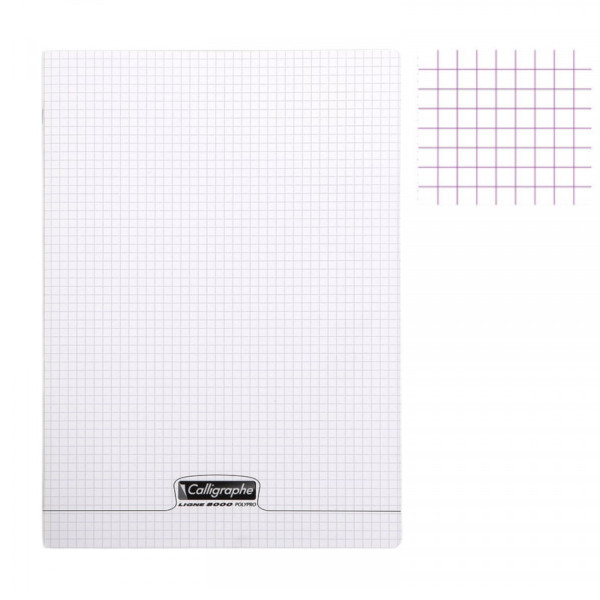 photo - Cahier - A4 (21x29,7cm) - Petits carreaux - 96 pages - Polypro - Transparent