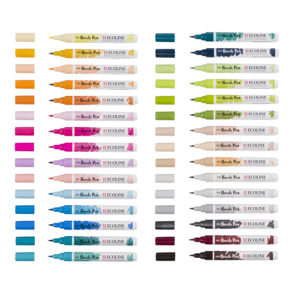 Feutres - Aquarelle - Dessin - Croquis - 30 couleurs - Ecoline