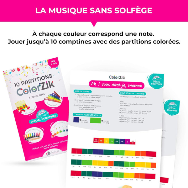 Livre + CD - Apprendre à jouer d'un instrument - Colorzik - Spécial Comptines