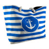 photo-Sac de plage - Rayures blanc/bleu - Marina Collection - Anses tissus - 31x46x14cm