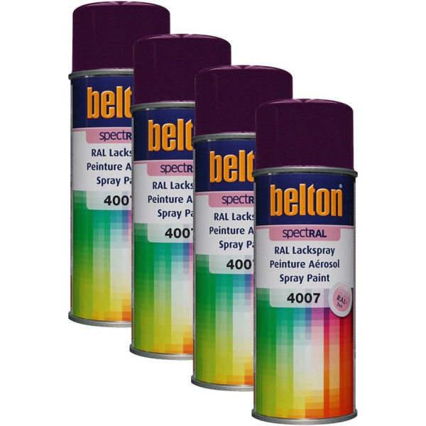 photo-4 bombes de peinture Belton Spectral RAL4007 violet pourpre 400ml