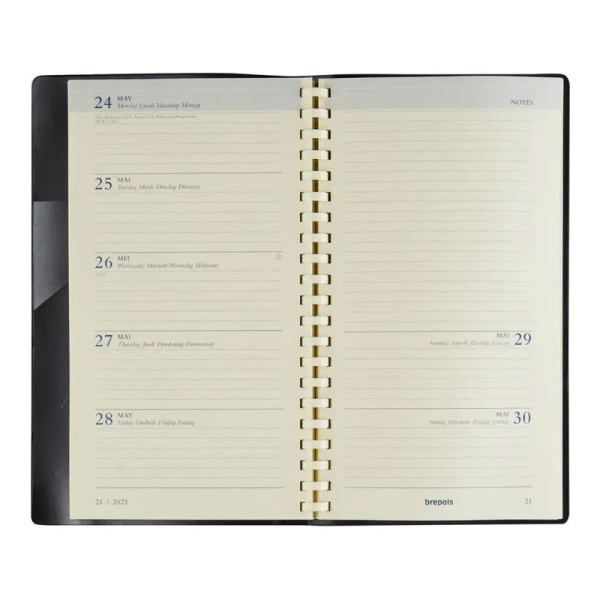 Agenda - 2026 - 1 semaine sur 2 pages - Spirales - 17x10cm - Brepols - Notaplan Genova
