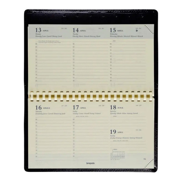 Agenda - 2026 - 1 semaine sur 2 pages - Spirales - 17x10cm - Brepols - Omniplan Genova