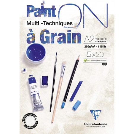 photo-Bloc - A2 - Multi techniques - A grain - 20 feuilles - 250g - Clairefontaine - Paint On