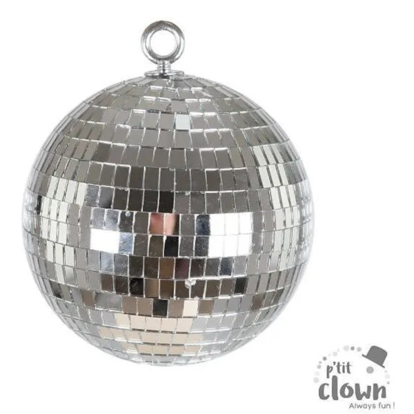 photo - Boule à facettes - Décoration - Fête - A suspendre - 15cm diamètre - Argent
