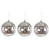 photo - Lot de 3 boules à facettes - Décoration - Fête - A suspendre - 8cm diamètre - Argent