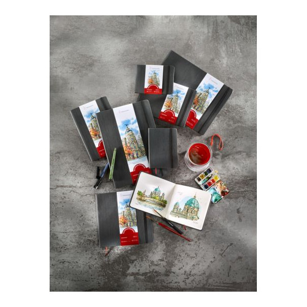 Carnet aquarelle - Watercolour book - 200g/m² - 30 feuilles grain fin - 19,5x19,5cm - Hahnemühle