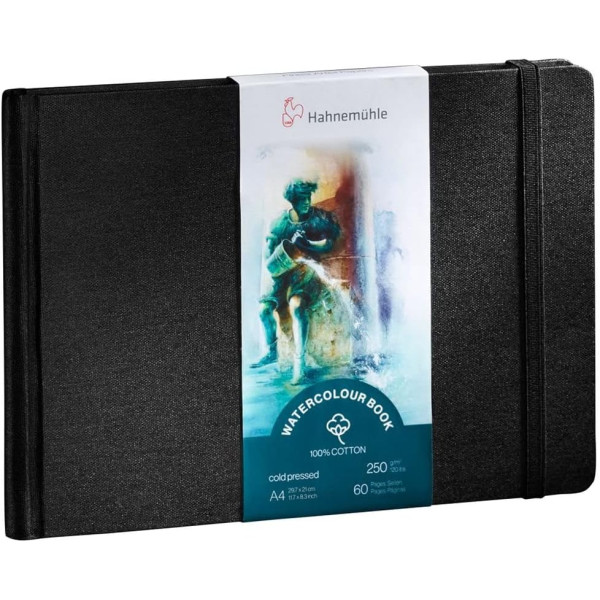 photo - Carnet aquarelle - Watercolour book - 100% coton - 250g/m² - 30 feuilles grain fin - Paysage - A4 - Hahnemühle