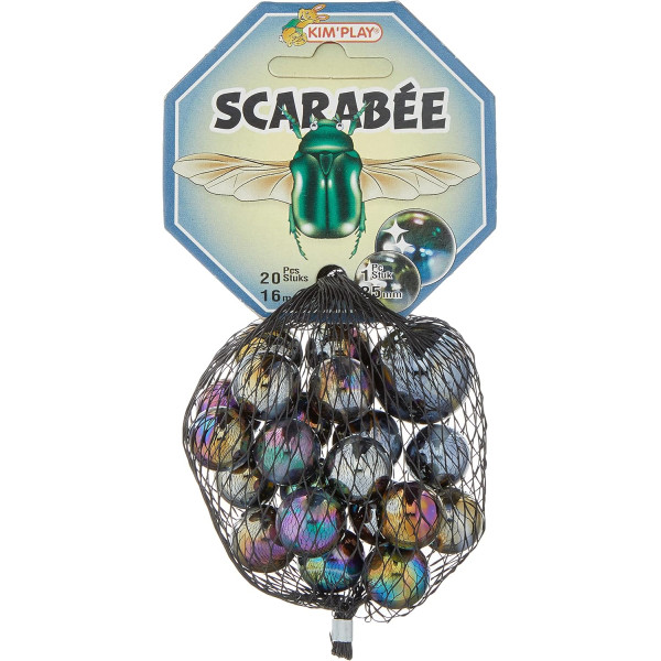photo - Billes - Fillet de 20 billes + 1 calot - Scarabée - Jeu - Enfant